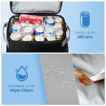 DAUSROOB Insulated Rolling Cooler Bag for Outdoor Adventures