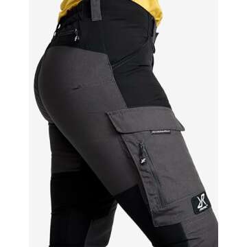 RevolutionRace Women’s RVRC GP Pants, Durable Pants for All Outdoor Activities, Jet Black, L