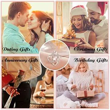 JOGDIAM Valentines Gifts for Her Girlfriend Necklace Romantic Love Knot Necklace Jewelry Birthday Gi...