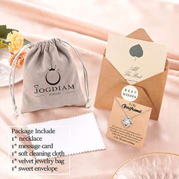 JOGDIAM Valentines Gifts for Her Girlfriend Necklace Romantic Love Knot Necklace Jewelry Birthday Gifts for Her Girlfriend from Boyfriend