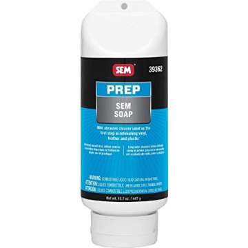 SEM 39362 Prep Soap for Automotive Refinishing Vinyl, Plastic and Leather Materials, 15 oz