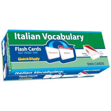 Italian Vocabulary Flash Cards (1000 cards): a QuickStudy Reference Tool