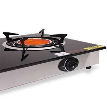 Barton Deluxe 40,000 BTU 2 Burner Propane Gas Range Stove Cooktop Ceramic Infrared Auto Ignition Outdoor Grill BBQ Camping Stoves Countertop LPG