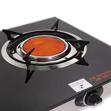 Barton Deluxe 40,000 BTU 2 Burner Propane Gas Range Stove Cooktop Ceramic Infrared Auto Ignition Outdoor Grill BBQ Camping Stoves Countertop LPG