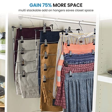 Zober 5-Tier Skirt Hangers - Non-Slip, Space Saving