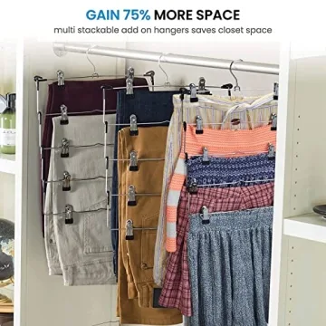 Zober 5-Tier Skirt Hangers - Non-Slip, Space Saving