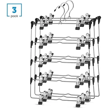 Zober 5-Tier Skirt Hangers - Non-Slip, Space Saving