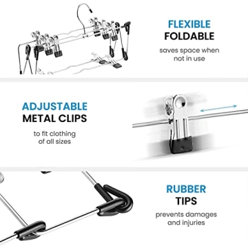 Zober 5-Tier Skirt Hangers - Non-Slip, Space Saving