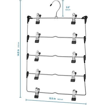 Zober 5-Tier Skirt Hangers - Non-Slip, Space Saving