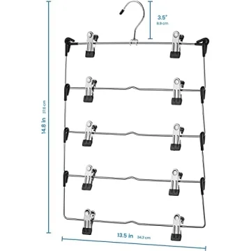Zober 5-Tier Skirt Hangers - Non-Slip, Space Saving