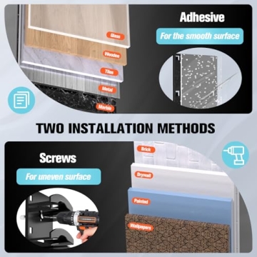 Hat Organizer Hold up to 20 Hats, 2 Pack Hat Rack for Wall with Strong Adhesive, Hat Organizer for Baseball Caps Display for Door Closet, Hat Hanger Holder Multilayer Two Mounting Option(Black)