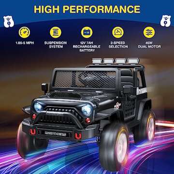 LIGIANT L8 Ride On Car, 12V Kids Electric Car w/Remote Control, 2 Seater, Spring Suspension, Bluetoo...