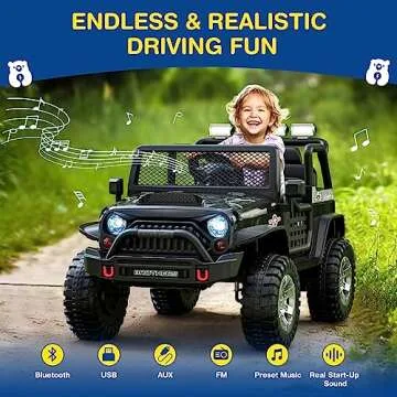 LIGIANT L8 Ride On Car, 12V Kids Electric Car w/Remote Control, 2 Seater, Spring Suspension, Bluetooth Speaker, Multi Music Modes, 3 Speeds, LED Lights, Xmas & Birthday Gift Ideas for Kids Ages 3+