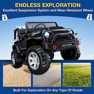 LIGIANT L8 Ride On Car, 12V Kids Electric Car w/Remote Control, 2 Seater, Spring Suspension, Bluetooth Speaker, Multi Music Modes, 3 Speeds, LED Lights, Xmas & Birthday Gift Ideas for Kids Ages 3+