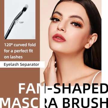Mascara Fan Brush, Lash Wand Brush, Angled Fan Shaped Eyelash Brush for Upper and Lower Lashes, Mascara Brushes No Smearing Clumping.
