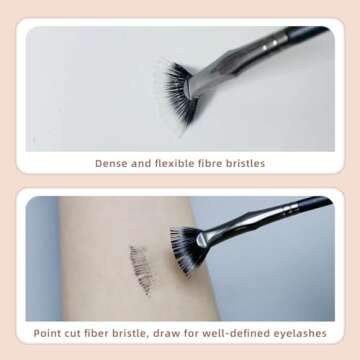 Mascara Fan Brush, Lash Wand Brush, Angled Fan Shaped Eyelash Brush for Upper and Lower Lashes, Mascara Brushes No Smearing Clumping.