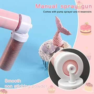 Manual Airbrush for Decorating Cakes,DIY Baking Cake Airbrush Pump Decorating Tools Cakes spray gun kit for Kitchen Cupcakes Cookies and Desserts Decorating(Pink)