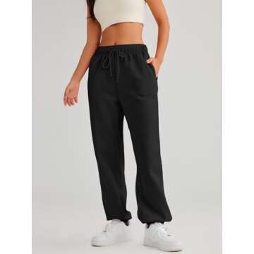 AUTOMET Womens Sweatpants Fleece Lined Fall Outfits Baggy High Waisted Straight Leg Sweat Pants 2025...