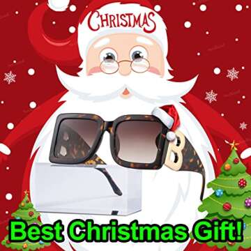 SeeBand Fashion Oversized Square Sunglasses for Women Men Trendy Black Thick Frame Luxury Designer B...