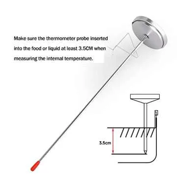 Candy Thermometer Deep Fry/Jam/Sugar/Syrup/Jelly Thermometer with Stainless Steel Large 2" Dial & 9" Accurate Sensitive Long Probe Oil Thermometer Cooking Thermometer