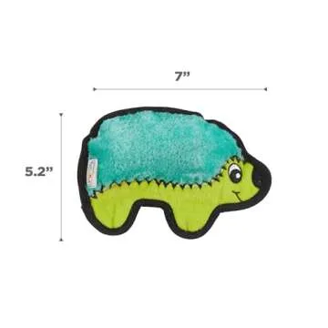 Outward Hound Durablez Tough Plush Squeaky Dog Toy, Hedgehog, Turquoise, XS