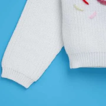 Newborn Baby Girls Boys Sweaters: Fall Winter Outfit Embroidery Knitted Pullover Sweatshirts 1st Birthday Party First Christmas Outwear Photo Shoot Cake Smash Clothes Red+White 1 Year