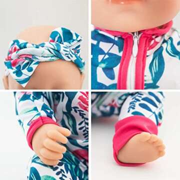 SOTOGO 5 Sets Doll Clothes Outfits Jumpsuits with 5 Headbands for 14 to 17 Inch New Born Baby Doll, ...