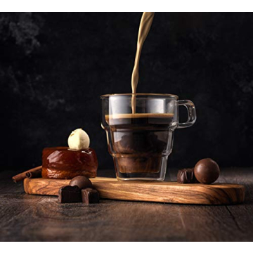 JoyJolt Pila Double Wall Insulated Coffee Mugs – 10 oz Double Walled Insulated Glasses Coffee Mug With Handle, Stackable, Sleek Modern Design – Set of 2