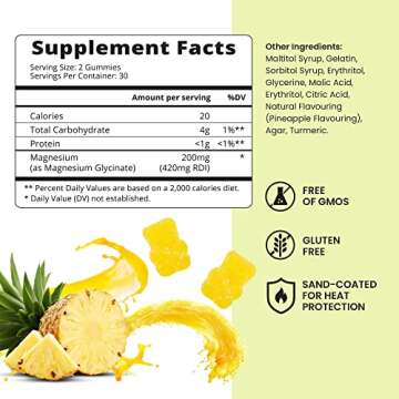 Magnesium Gummies Made with Magnesium Glycinate for Stress Relief Support, Optimal Relaxation, Calm ...