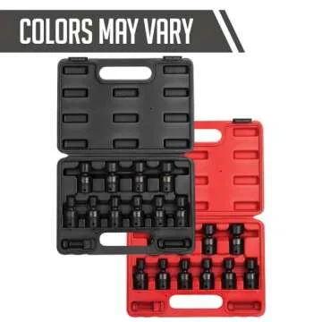 SUNEX TOOLS 3657, 3/8 Inch Drive Universal Impact Socket Set, 10-Piece, Metric, 10mm - 19mm, Cr-Mo Alloy Steel, Radius Corner Design, Dual Size Markings, Heavy Duty Storage Case, Meets ANSI Standards