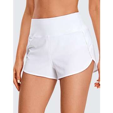 CRZ YOGA Women's High Waisted Running Shorts - Lightweight & Breathable