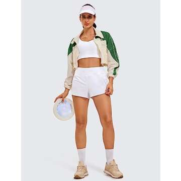 CRZ YOGA High Waisted Running Shorts for Women