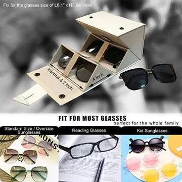 Longjet 4-Slot Eyeglasses Organizer for Travel & Home
