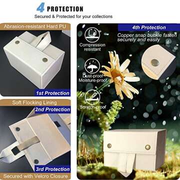 Longjet Sunglasses Organizer Travel Glasses Case Multiple Pairs Eyeglasses Storage Box Hanging Eyewear Holder (Beige, 4 Slot)