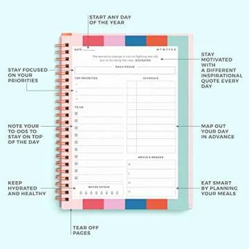 S&O Undated Planner with Meal, Habit and Routine Tracker, Daily To Do List - Daily Planner Goal Agen...
