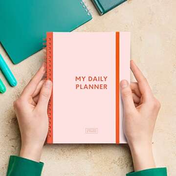 S&O Undated Planner with Meal, Habit and Routine Tracker, Daily To Do List - Daily Planner Goal Agenda Pink Notebook Organizer for 2025, Students, College, Work, ADHD, Fitness, Productivity
