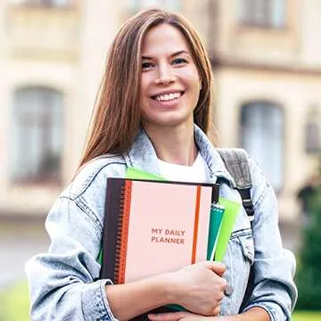 S&O Undated Planner with Meal, Habit and Routine Tracker, Daily To Do List - Daily Planner Goal Agenda Pink Notebook Organizer for 2025, Students, College, Work, ADHD, Fitness, Productivity