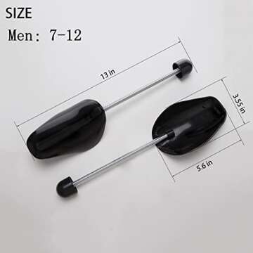 ZJHSXDR 10 Pairs Plastic Shoe Tree Stretcher Shaper for Men (Black)