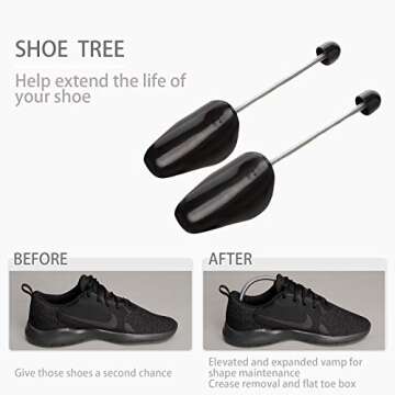 ZJHSXDR 10 Pairs Plastic Shoe Tree Stretcher Shaper for Men (Black)