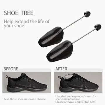 ZJHSXDR 10 Pairs Plastic Shoe Tree Stretcher Shaper for Men (Black)