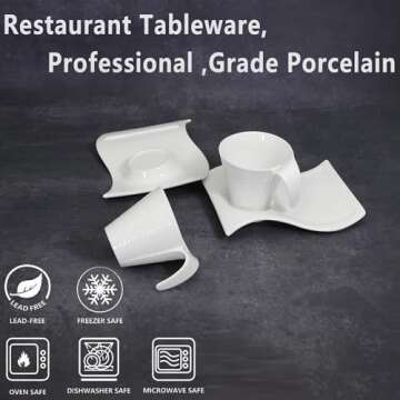 Creativity Home Porcelain Coffee Cups Set for Coffee Lovers