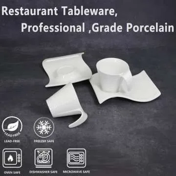 Creativity Home Porcelain Coffee Cups Set for Coffee Lovers