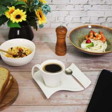 Creativity Home Porcelain Coffee Cups Set for Coffee Lovers