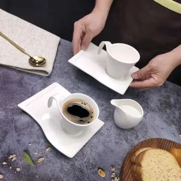 Creativity Home Porcelain Coffee Cups Set for Coffee Lovers