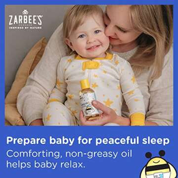 Zarbee's Baby Massage Oil, Calming and Soothing with Lavender and Chamomile to Help Sleep, 4oz Bottle