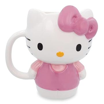 Sanrio Hello Kitty 3D Sculpted Ceramic Mug - BPA-Free Coffee Cup for Espresso