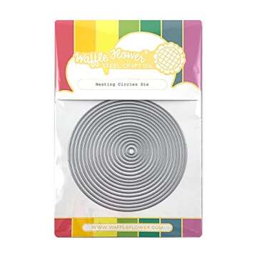 Waffle Flower Nesting Basics Dies Bundle 1 - Cardmaking Essential Panels Mat Layers - 17 Craft Cutting Dies for Each Shape: Circles (4-1/4" Down), Squares (4-1/4" Down), & Ovals (4-1/4" x 5-1/2" Down)