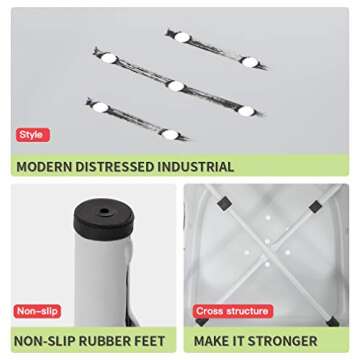 FDW Metal Chairs Dining Chairs Tolix Restaurant Chair Set of 4 Kitchen Chair 18” Seat Height Chic Trattoria Metal Indoor/Outdoor Side Bar Chairs