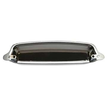 Southern Hills Polished Chrome Drawer Pulls - 5 inch Screw Spacing - 6 1/4" Total Length - Chrome Cup Pulls, Bin Pulls, Bright Chrome Cabinet Hardware, SHKM004-CHR-5