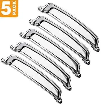 Southern Hills Polished Chrome Drawer Pulls - 5 inch Screw Spacing - 6 1/4" Total Length - Chrome Cup Pulls, Bin Pulls, Bright Chrome Cabinet Hardware, SHKM004-CHR-5